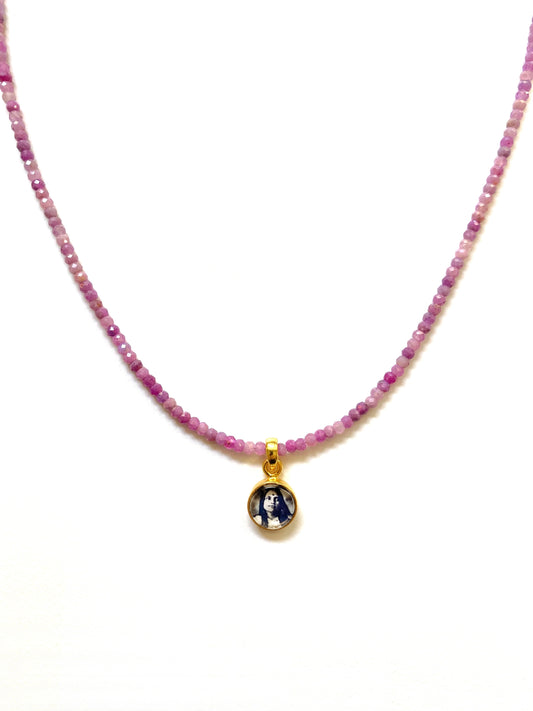 ANANDAMAYI MA PENDANT NECKLACE IN RUBY