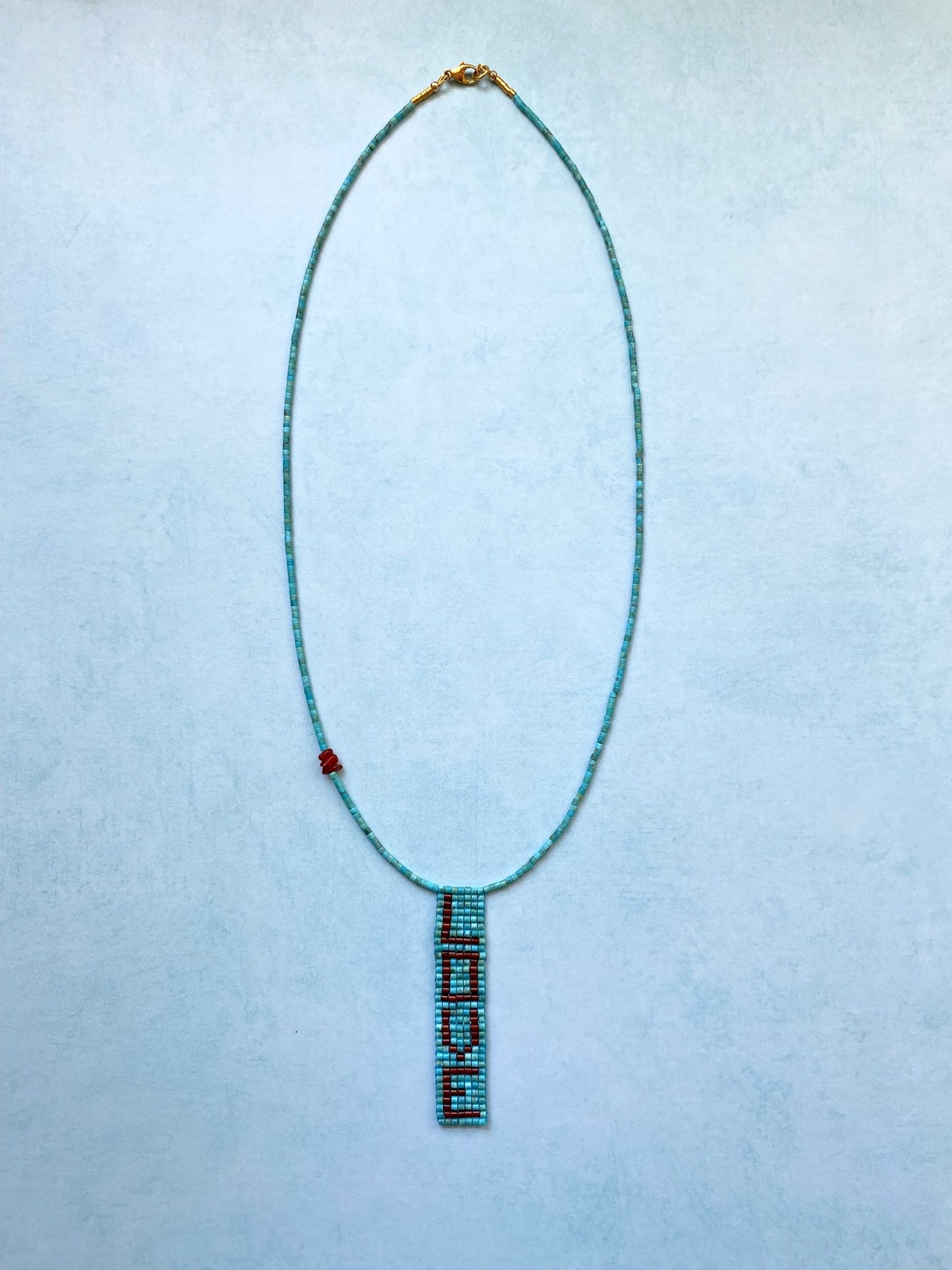 LET LOVE RULE NECKLACE IN KINGMAN TURQUOISE